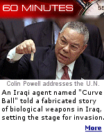 Information provided by ''Curve Ball'' became the pillar of the case Colin Powell made to the United Nations before the war. Who is Curve Ball and how did he fool the world's elite intelligence agencies? Many believe Dick Cheney and George Bush knew this information to be false and threw Colin Powell under the bus to sell the story to the public with his appearance at the United Nations.